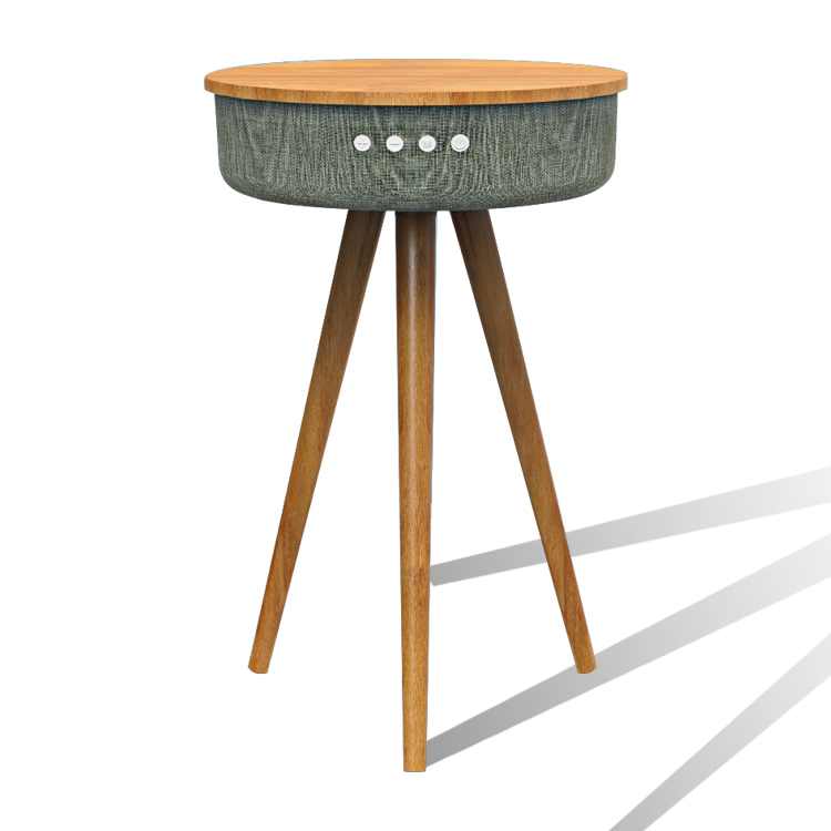 2021 новый дизайн маленький круглый журнальный деревянный стол музыка умный портативный беспроводной BT динамик для дома или на открытом воздухе