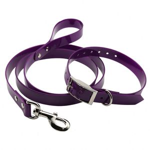 Muker lujo ajustable TPU Nylon Breakaway mascota perro Collar Correa Conjunto personalizado impermeable recubierto cintas sólidas de plástico - Product Image 4