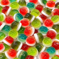 Bonbons Gélifiés Transparents à la Framboise Halal Végétaliens Nouveauté Personnalisée Marque Privée Vente en Gros Bonbons Sucrés Gélifiés aux Jus