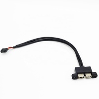 Cable de Datos para Placa Base con Puertos USB, Conector Dupont de 2.54mm a Doble USB Hembra para Montaje en Panel