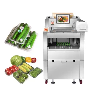 Automatic multi-functional high Efficient vegetable meat stretch cling film tray packaging machine