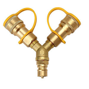 Conector Rápido en Forma de Y de Latón de 1/2 Pulgada para Mangueras de Agua - Product Image 1