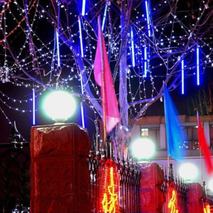 Ventes directes d'usine <span class=keywords><strong>LED</strong></span> Meteor Tree Lights 50cm 8 guirlandes lumineuses double face <span class=keywords><strong>Tube</strong></span> néon extérieur décoratif IP65 PVC - Product Image 2