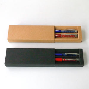 Caja de lápices de regalo de bolígrafo negro con cajón de papel Kraft de alta calidad con personalizado - Product Image 4