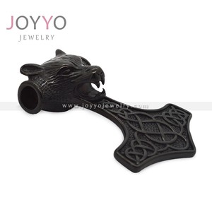 Collier pendentif unisexe en acier inoxydable plaqué or, motif croix punk hip-hop, marteau de Thor <span class=keywords><strong>viking</strong></span>, tendance, haute qualité, pour anniversaire - Product Image 5