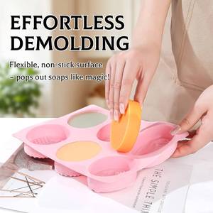 6-cavity bee rectangular oval honeycomb <b>silicone</b> handmade bread mold, soap making supplies - Product Image 4