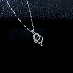 สร้อยคอเงินแท้ 925 ประดับทับทิมเพาะเลี้ยงในห้องปฏิบัติการ - Product Image 4