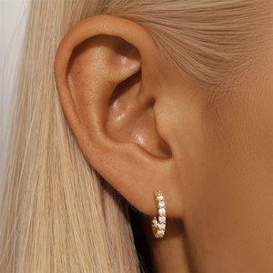 Anillo de Nariz Clásico de Plata de Ley S925 con Zirconia de Doble Capa, Juego de Aros para Oreja y Piercings Daith - Product Image 5