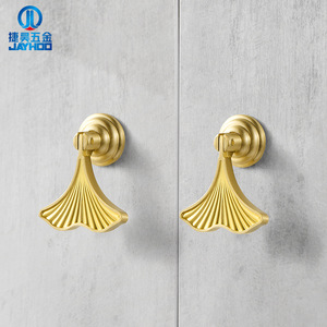 JAYHOO Tirador de Puerta de Armario con Diseño de Hoja de Ginkgo, de Latón, de un Solo Orificio, Tirador Contemporáneo para Cajones de Armario - Product Image 1