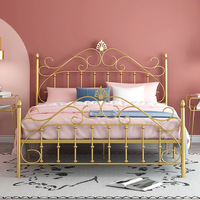 Cadre de lit plate-forme en fer forgé de style européen personnalisé de luxe Kainice pour ferme, hôtel, école et appartement-Montage facile