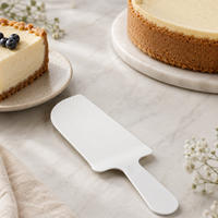 Couteau à gâteau CPLA avec logo personnalisé, 187 mm, jetable, compostable, emballé individuellement, disponible