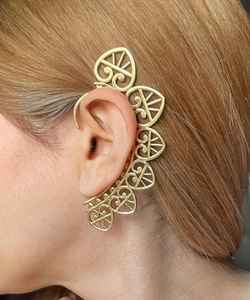 Boucles d'oreilles dorées en forme d'ailes d'ange, sans perçage, bijoux de fantaisie féerique, boucles d'oreilles déclaration de déesse pour cosplay de Valkyrie - Product Image 4