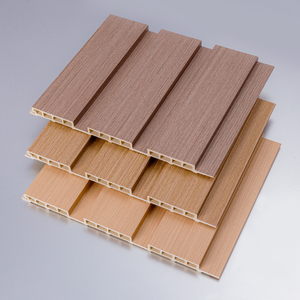 Aveeno Haute Qualité Co-extrusion 250mm Largeur Bois Plastique Composite Latte Cannelé WPC Grille Décorative Panneaux Muraux - Product Image 4