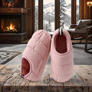 편안한 메모리 폼 여성용 겨울 슈퍼 따뜻한 캠핑 실내 퀼트 다운 봉제 슬리퍼 - Product Image 6