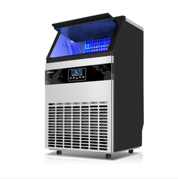 HZB-80 Commercial Ice Maker Milk Tea Shop 80kg Large Cube Ice Cube Making Machine
