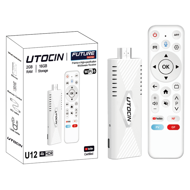 2026 Hot New Android 14.0 RK3539 2GB 16GB TV Stick U12 Smart Android TV Stick Chromecast 4k with Youtube Certified