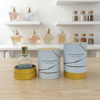 Coffret Cadeau de Parfum Premium avec Insert Cylindrique en EVA, Taille Personnalisée, Logo, Emballage de Luxe pour Fragrances, Estampage Élégant sur Papier Kraft