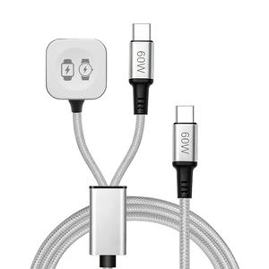 <span class=keywords><strong>Cable</strong></span> <span class=keywords><strong>USB</strong></span> C 2 en 1 de 60 W con Carga Rápida para Macbook, Compatible con Relojes Samsung y <span class=keywords><strong>Apple</strong></span> - Product Image 1