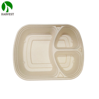 Boîte à repas bento écologique, biodégradable, jetable, micro-ondable, pour emporter, avec couvercle, pour la restauration rapide