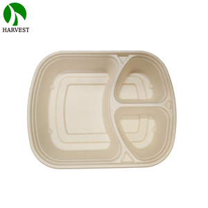 Boîte à <span class=keywords><strong>repas</strong></span> bento écologique, biodégradable, jetable, micro-ondable, pour emporter, avec couvercle, pour la restauration rapide - Product Image 2