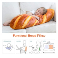 Coussin de dos en forme de pain, Baguette lombaire douce, nourriture drôle, jouet en peluche, Simulation 3D, oreiller en forme de pain