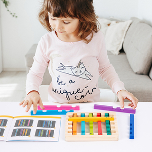 Colorful Rainbow Wooden Stick Pairing Game Early Education Toy for Kids Enhances Playing Skills - Product Image 2