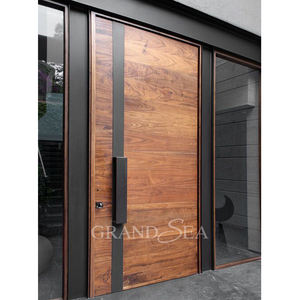 Grandsea Factory Direct Diseño personalizado Aluminio Madera maciza Puertas de <span class=keywords><strong>entrada</strong></span> delanteras pivotantes externas <span class=keywords><strong>Entrada</strong></span> principal para apartamentos - Product Image 3