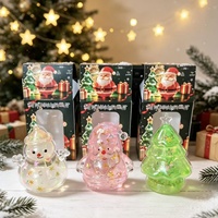 Nouvel ensemble de jouets anti-stress en caoutchouc souple et mignon de Noël, comprenant Père Noël, Bonhomme de neige et Arbre de Noël avec paillettes