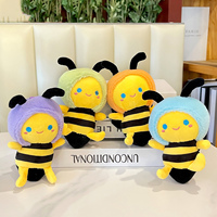 Porte-clés en peluche abeille Kawaii porte-clés en peluche animaux porte-clés poupée douce porte-clés sac pendentif pour filles femmes charme abeille Miniature