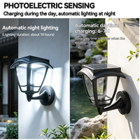 Lámpara Solar de Pared para Exteriores IP65 con Sensor de Movimiento, Control Remoto, Encendido/Apagado Automático, Compatible con E27, Temperatura de Color Ajustable, para Jardín/Patio