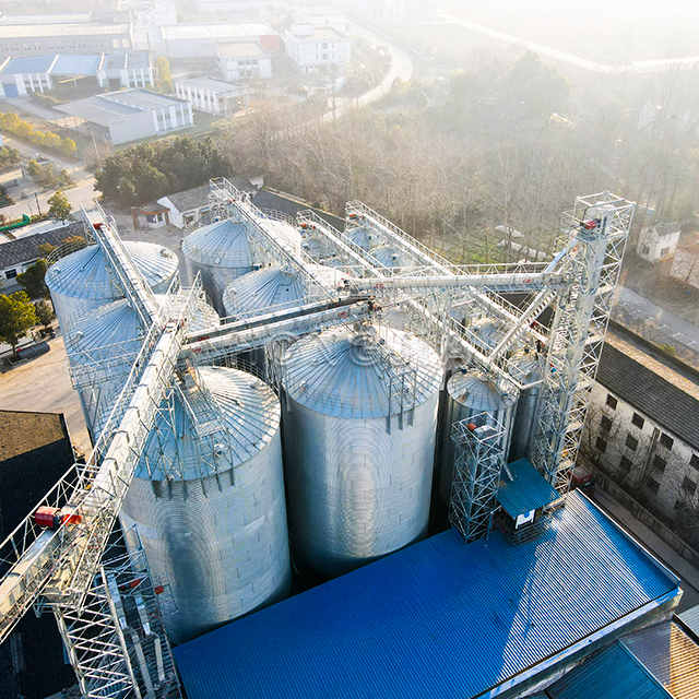 Полный стальной силос с сушилкой, силос из зернистой стали для хранения риса и кукурузы