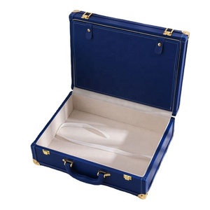 Valise de transport personnalisée en cuir PU pour outils, boîte à vin ou coffret cadeau en <span class=keywords><strong>bois</strong></span>, grande taille, bleu marine - Product Image 3