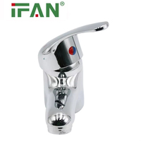 Robinet mitigeur de lavabo moderne en alliage de zinc avec cartouche céramique, finition polie, à poser sur le comptoir, pour eau chaude/froide