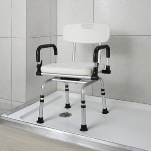 เก้าอี้อาบน้ำ360องศาสำหรับผู้พิการทางการแพทย์ในห้องน้ำที่นั่งแบบพกพาหมุนได้พร้อมที่วางแขนและพนักพิงหลัง - Product Image 2