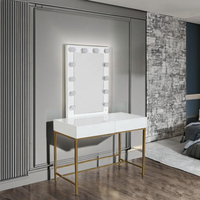 Coiffeuse moderne de style industriel et table d'étude Coiffeuse de maquillage en bois MDF avec tiroirs en métal pour chambre à coucher ou salon