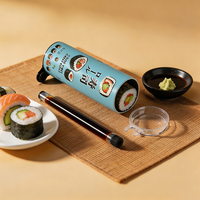 Tube en papier personnalisé de qualité alimentaire pour sushi avec paille, emballage cylindrique pour sushi, boîte en papier pour emballage