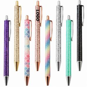 Stylos à bille rétractables personnalisés avec paillettes, encre noire à pointe moyenne, écriture fluide, cadeaux pour femmes et filles - Product Image 1