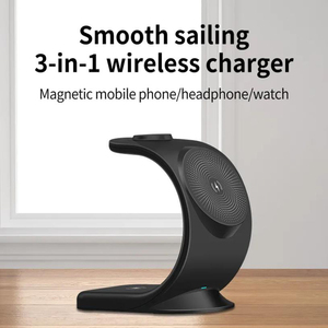 Base de carga rápida de 15W, soporte de muñeca magnético 3 en 1, cargador de teléfono inalámbrico para <span class=keywords><strong>iPhone</strong></span> 12-14 para AirPods IWatch Input 9V/2A - Product Image 4