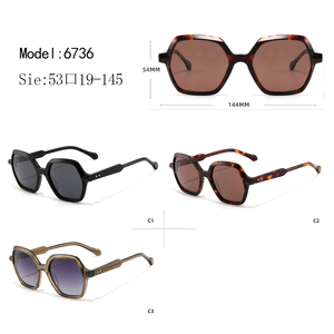 Custom Logo Oversized Square Full Rim Sunglasses Solid Black Frame Resin Lens Anti-Uv Protection Unisex Adult - Product Image 2
