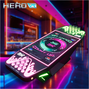 Système de divertissement HEROVR, Table de <span class=keywords><strong>jeu</strong></span> de beer pong intelligente à monnayeur, Construction en acier inoxydable, Éclairage LED, Mobile - Product Image 2