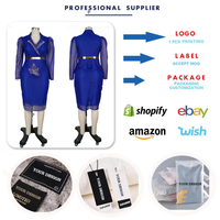 S11013 Luxury Summer Dresses Women Casual Mesh Rhinestone Beaded Suit Collar Office Lady Career Dresses African Dress for Women