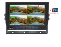 Kit Moniteur Tout-en-Un 7'' AHD 1080P 4CH 6CH | Enregistreur DVR intégré avec carte SD | Affichage quadruple | Connecteur d'aviation pour flotte de camions et de bus