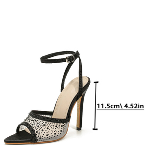 Sandalias de tacón alto con boca de pez y tacón grueso, estilo nuevo de primavera 2025, de malla, para mujer, venta caliente, directamente de fábrica. - Product Image 5