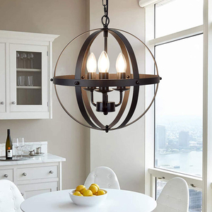 โคมไฟเพดานทรงกลมสแตนเลสสีดำทันสมัย ขั้วหลอด E26 ปรับความสูงได้ เหมาะสำหรับห้องนั่งเล่น - Product Image 6