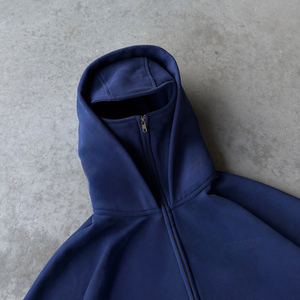 Tuta Sportiva Personalizzata <span class=keywords><strong>con</strong></span> Logo Ricamato, Felpa <span class=keywords><strong>con</strong></span> Zip e Pantaloni Larghi per Uomo, Abbigliamento Streetwear, Produttori di Tute Nere 100% Cotone - Product Image 2