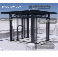 Pergola extérieure de style chinois Villa pergola tubulaire carrée pour cour extérieure