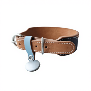 <span class=keywords><strong>Collar</strong></span> de Perro de Diseño Ecológico y de Lujo con Patrón Sólido, Cuero Genuino y Cierre de Hebilla Ajustable, Diseño Duradero - Product Image 2