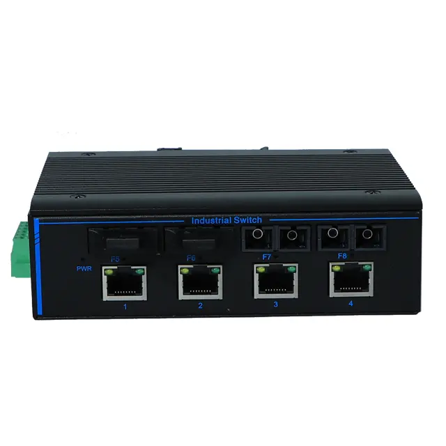 Hot Selling Industrial SFP To RJ45 Ethernet Media Converter 10/100Mbps 4 Network Port 4 SFP DIN rail POE Fiber Transceiver