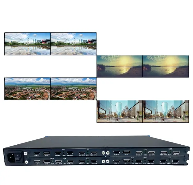 Настенный видеоконтроллер Bitvisus 4x4 2x2 3x3 2x4, 16 каналов, настенный видеоконтроллер 4k 8K