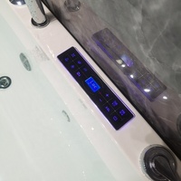 Baignoire rectangulaire en acrylique avec spa, massage, bain à bulles, cascade et panneau de commande pour hôtel
